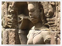 statue of an apsaras at Angkor Wat in Cambodia