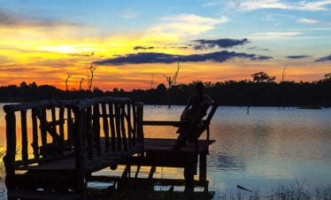 sunset-backgound-on-lagoon-Mukdahan national park county of,Thailand